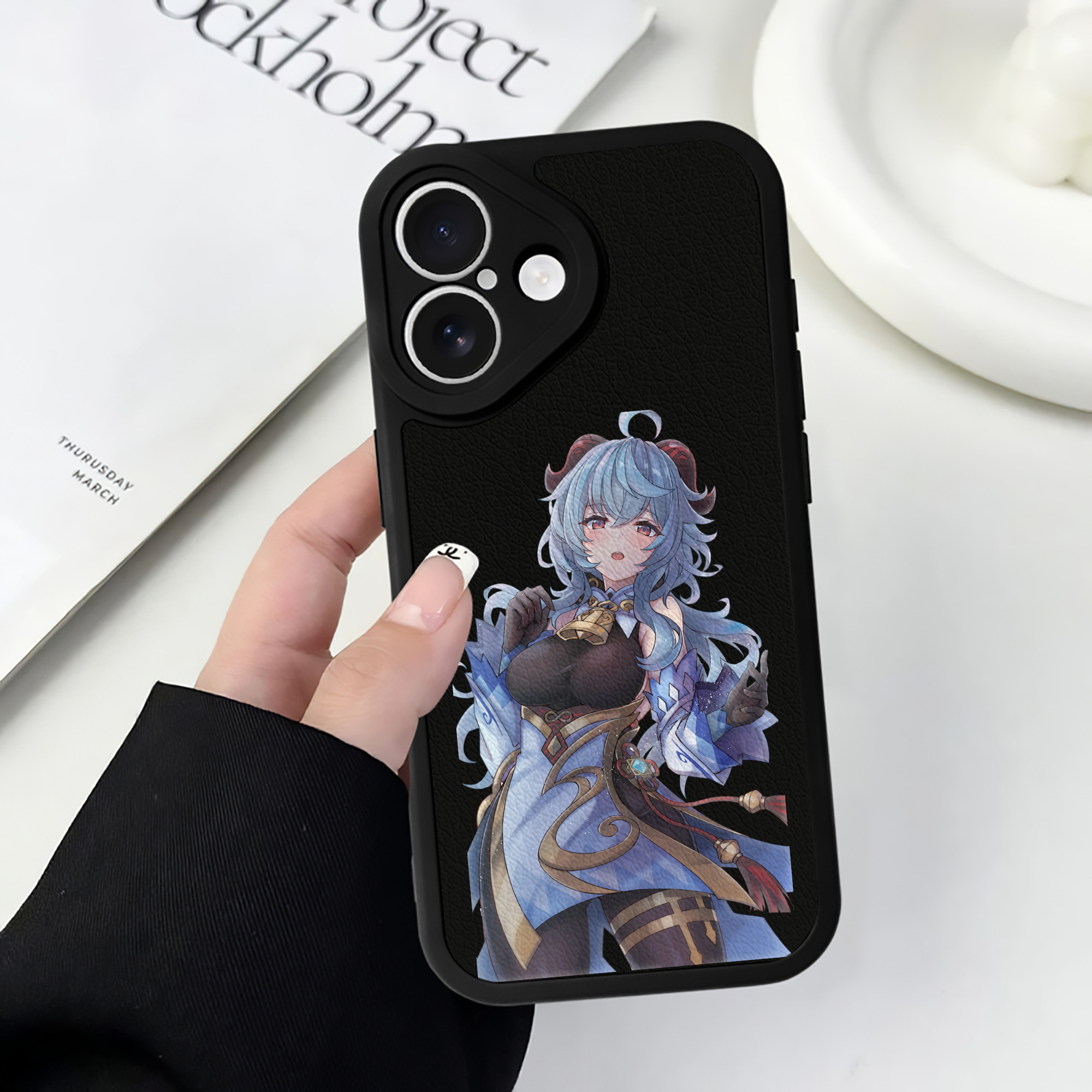 げんし神 甘雨 かんう genshin Ganyu 【iPhone 16シリーズ対応】シリコンスマホケース（レザー調） 材質：シリコン